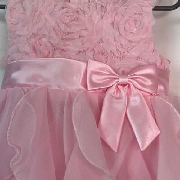 American Princess Pink Sleeveless Formal Party Dress with rosettes and ruffles - Picture 5 of 14